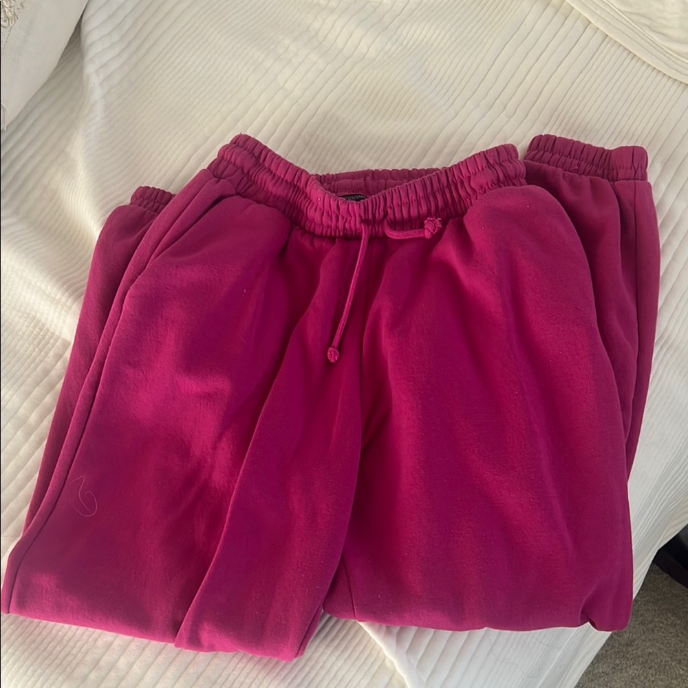 Zara Pink Joggers with Elastic Waistband